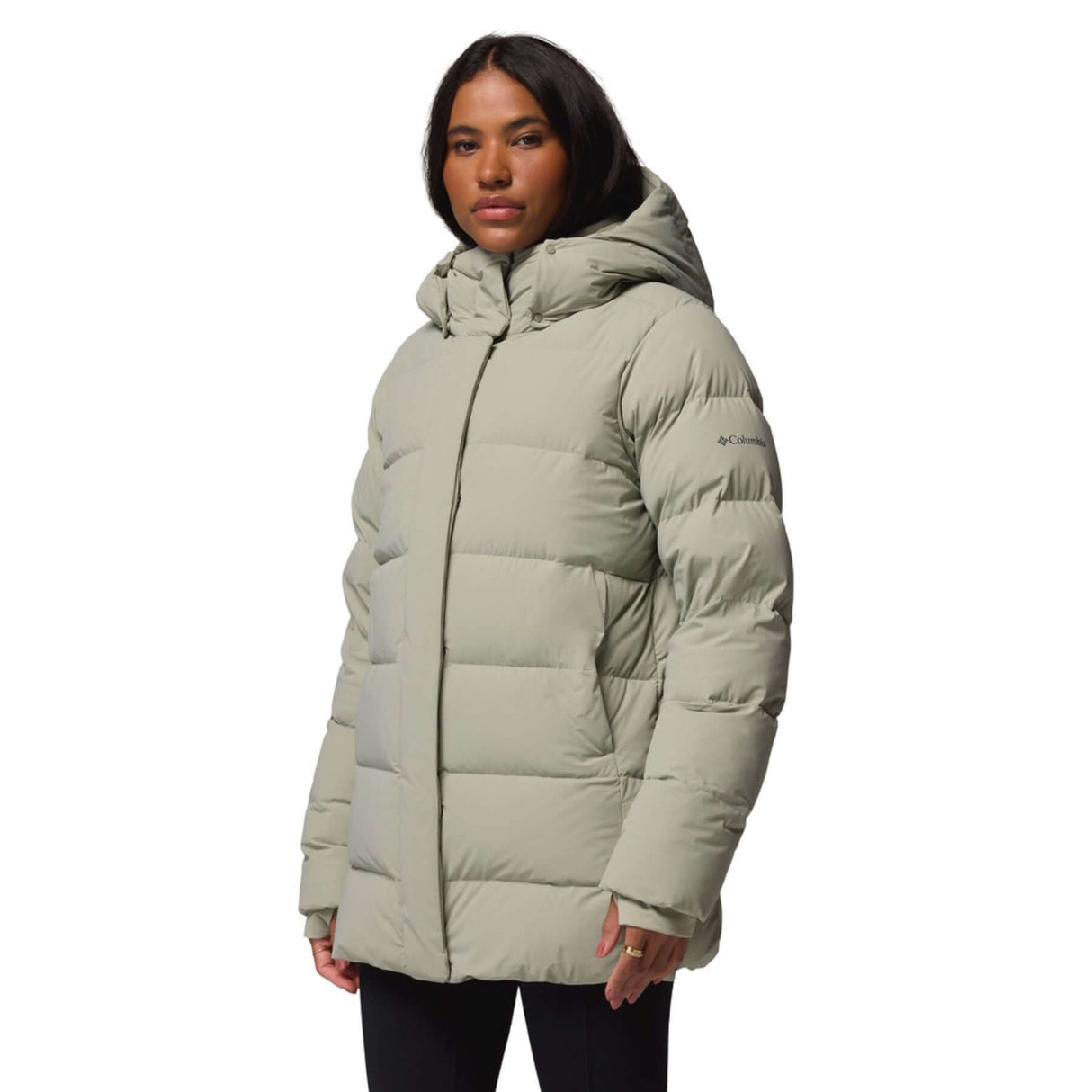 Columbia Women's Amaze Puff Mid Hooded Jacket Safari / X-Small-Safari / Small-Safari / Medium-Safari / Large-Safari / X-Large #- 53 Degrees North 
