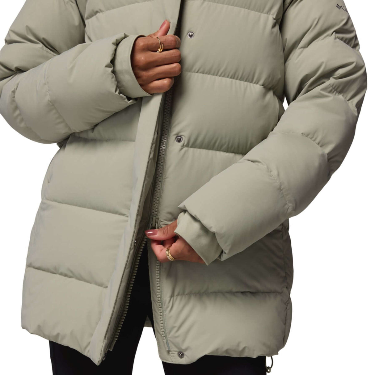 Columbia Women's Amaze Puff Mid Hooded Jacket Safari / X-Small-Safari / Small-Safari / Medium-Safari / Large-Safari / X-Large #- 53 Degrees North 