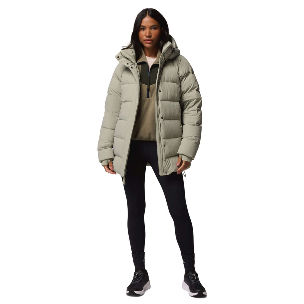 Columbia Women's Amaze Puff Mid Hooded Jacket Safari / X-Small-Safari / Small-Safari / Medium-Safari / Large-Safari / X-Large #- 53 Degrees North 