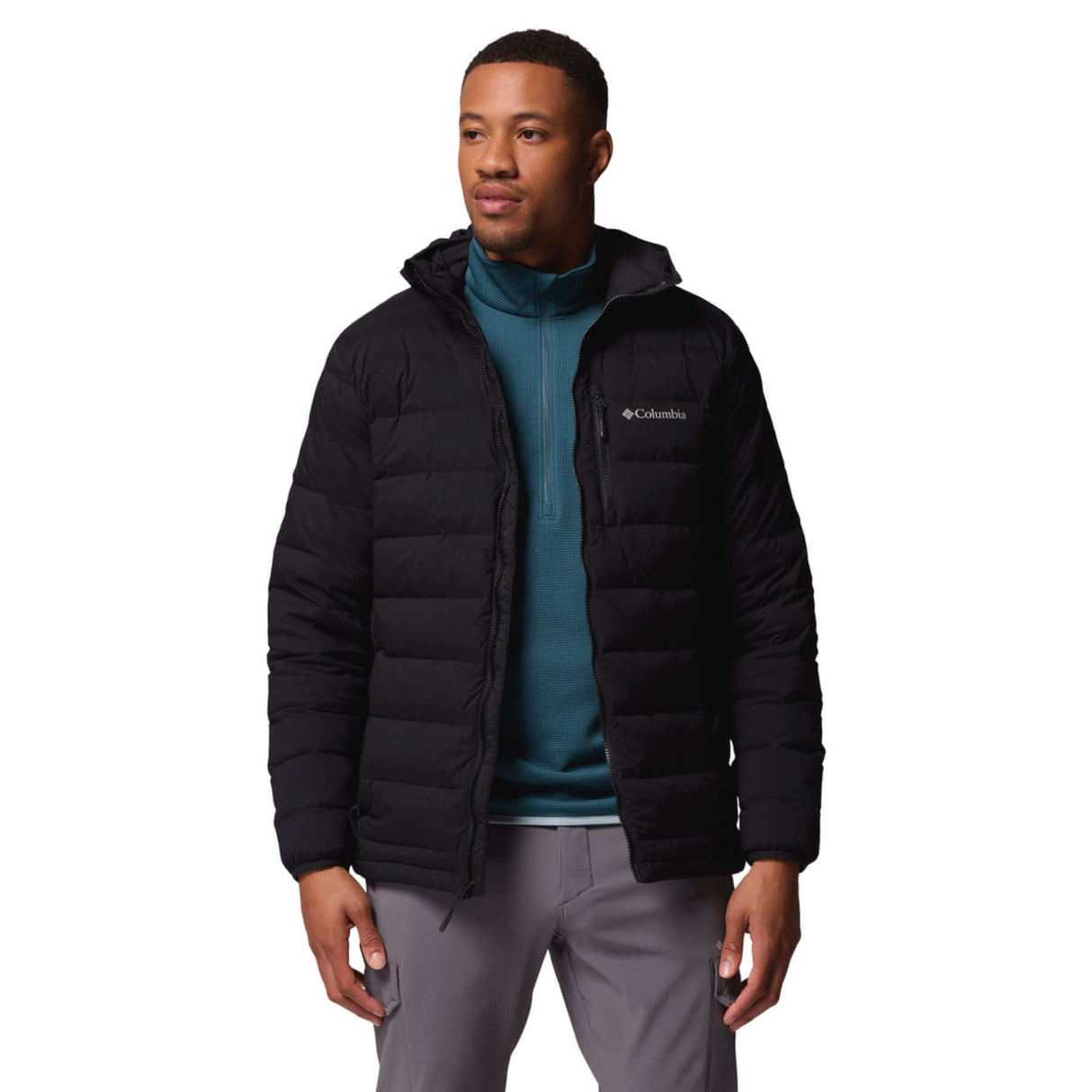 Columbia Men's Drift Peak Stretch Down Hooded Jacket Black / Small-Black / Medium-Black / Large-Black / X-Large-Black / XX-Large #- 53 Degrees North 
