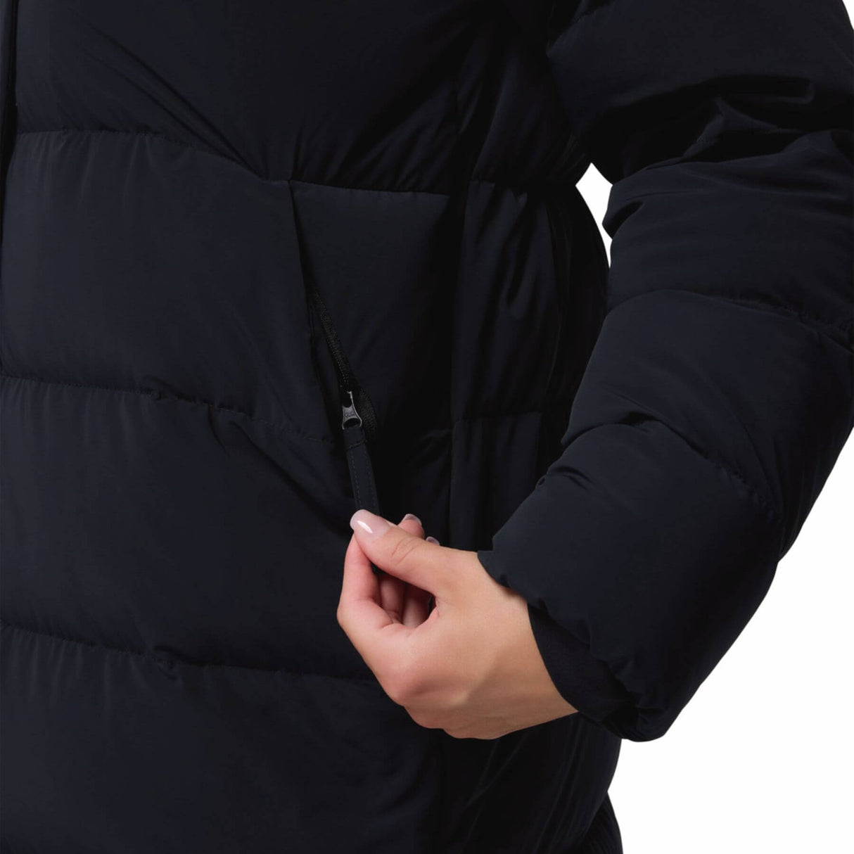 Columbia Women's Amaze Puff Long Hooded Jacket Black / X-Small-Black / Small-Black / Medium-Black / Large-Black / X-Large #- 53 Degrees North 