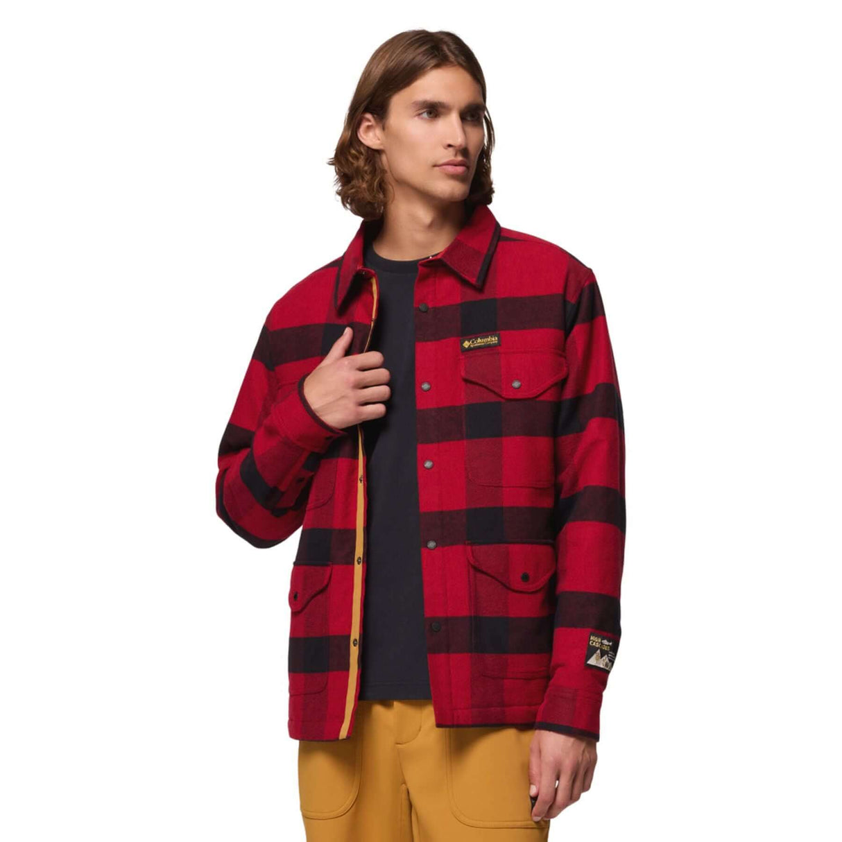 Columbia Men's High Cascades Shirt Jacket Red Dahlia Tims Buffalo Plaid / X-Small-Red Dahlia Tims Buffalo Plaid / Small-Red Dahlia Tims Buffalo Plaid / Medium-Red Dahlia Tims Buffalo Plaid / Large-Red Dahlia Tims Buffalo Plaid / X-Large #- 53 Degrees North 