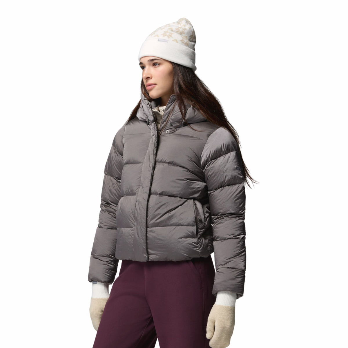 Women's Snowflake Beanie and Mitten Set