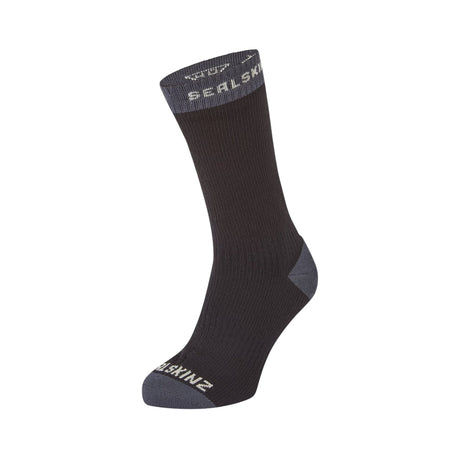 Sealskinz Wiveton Waterproof Warm Weather Mid Length Socks Black / Small-Black / Medium-Black / Large-Black / X-Large #- 53 Degrees North 