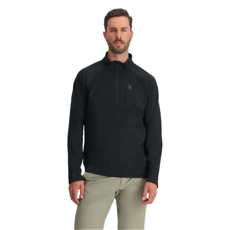 Spyder Men's Gridweb Fleece Half Zip Pullover Black / Small-Black / Medium-Black / Large-Black / X-Large-Black / XX-Large #- 53 Degrees North 