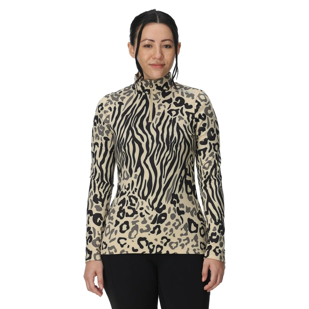 Spyder Women's Vivid 1/2 Zip Shirt Animal Print / X-Small-Animal Print / Small-Animal Print / Medium-Animal Print / Large-Vintage Vibes / X-Small #- 53 Degrees North 