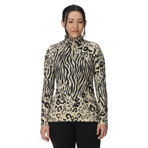 Spyder Women's Vivid 1/2 Zip Shirt Animal Print / X-Small-Animal Print / Small-Animal Print / Medium-Animal Print / Large-Vintage Vibes / X-Small #- 53 Degrees North 
