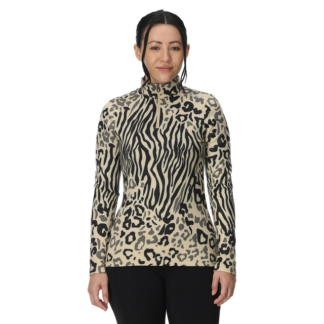 Spyder Women's Vivid 1/2 Zip Shirt Animal Print / X-Small-Animal Print / Small-Animal Print / Medium-Animal Print / Large-Vintage Vibes / X-Small #- 53 Degrees North 