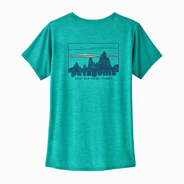 Patagonia Women's Cap Cool Daily Graphic Shirt #color_73-skyline-subtidal-blue-x-dye