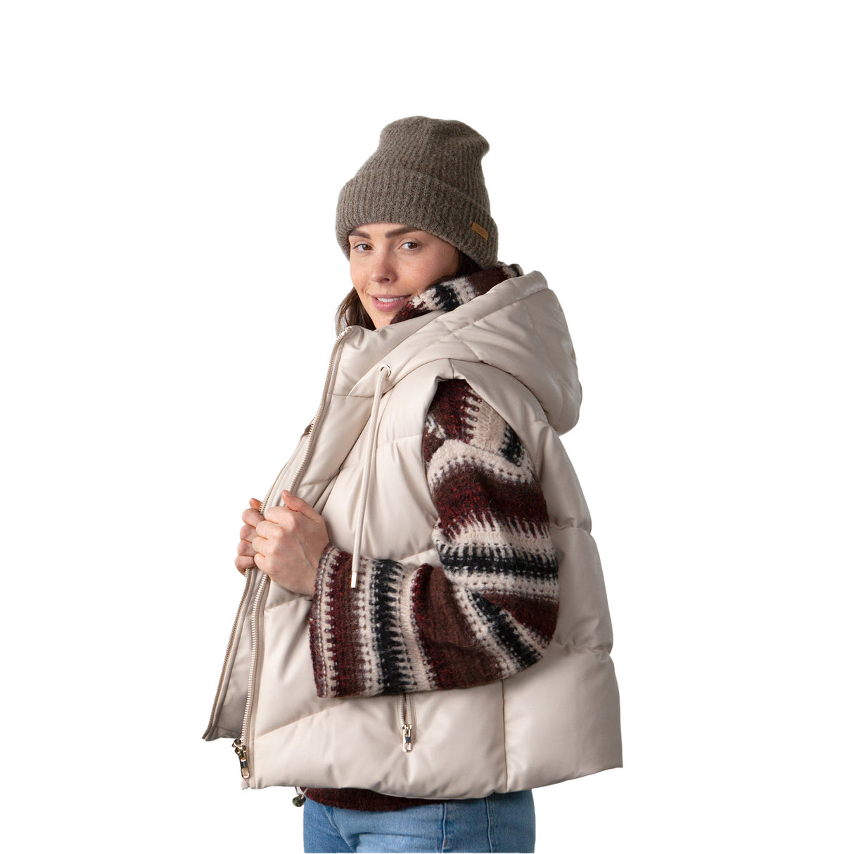 Barts Witzia Beanie Sky-Sage-Light Brown-Heather Grey-Black #- 53 Degrees North 