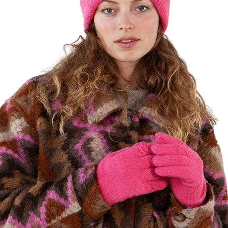 Barts Witzia Gloves Heather Grey-Light Brown-Hot Pink #- 53 Degrees North 