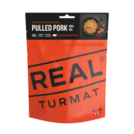 Real Turmat Pulled Pork With Rice 500g Orange - 53 Degrees North
