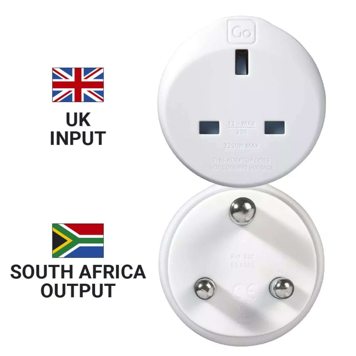 Go Travel UK-South Africa Adaptor Default Title #- 53 Degrees North 
