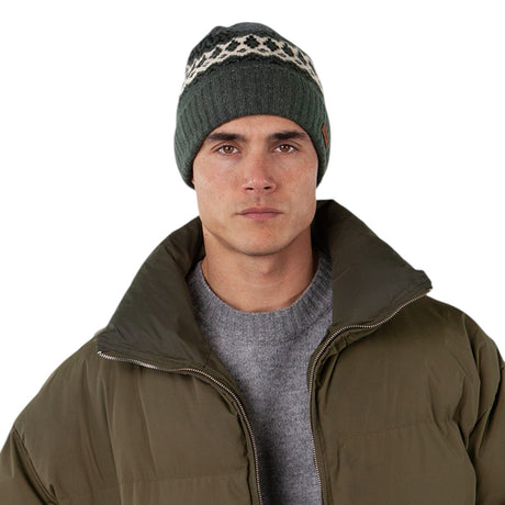 Barts Men's Gregorys Beanie Dark Heather-Army-Light Brown #- 53 Degrees North 