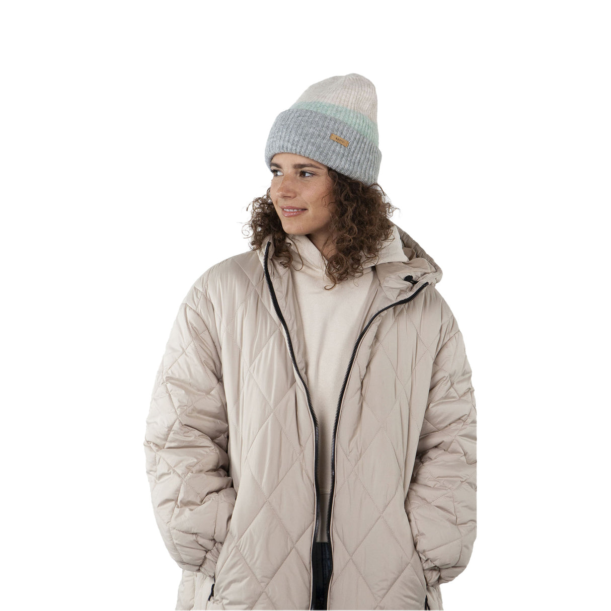 Barts Suzam Beanie Heather Grey-Blue-Rose #- 53 Degrees North 