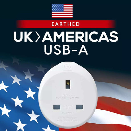 Go Travel UK-USA Adaptor + USB Default Title #- 53 Degrees North 
