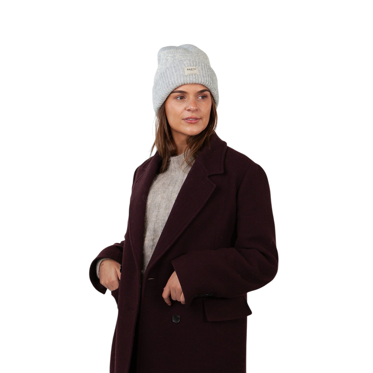 Barts Negomba Stretchy Beanie Heather Grey-Orchid #- 53 Degrees North 