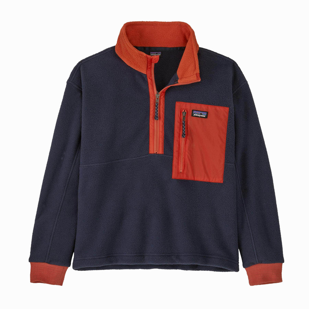 Patagonia Kid's Microdini 1/2 Zip Pullover #color_new-navy-pimento-red