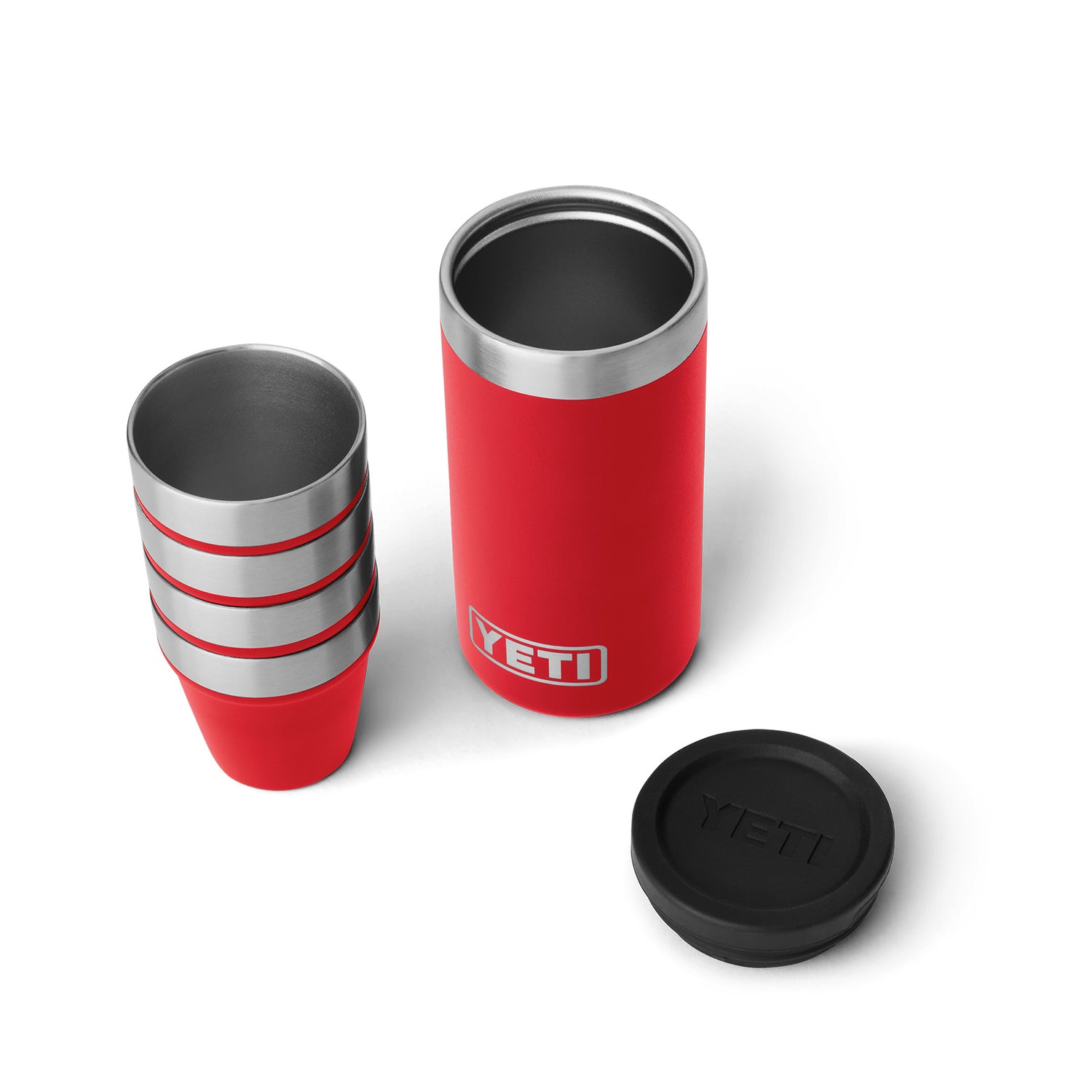 YETI Shot Glasses with Carrying Case Black-Rescue Red-White #- 53 Degrees North 