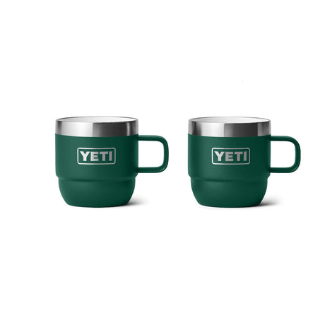 YETI Rambler Stackable Espresso 6oz (177ml) Mug - 2 Pack Cherry Blossom-Black Forest Green-Tropical Pink-Navy-White #- 53 Degrees North 