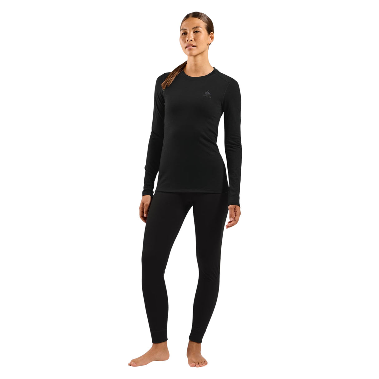 Odlo Women's Merino 160 Baselayer Top Crew Neck Black / X-Small-Black / Small-Black / Medium-Black / Large-Black / X-Large #- 53 Degrees North 