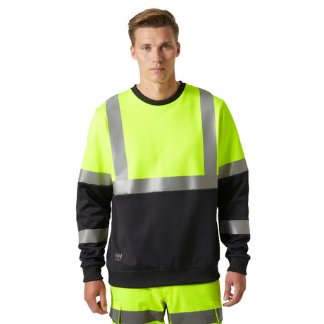 Helly Hansen Workwear Men's Addvis Sweatshirt Class 1 Yellow/Ebony / Small-Yellow/Ebony / Medium-Yellow/Ebony / Large-Yellow/Ebony / X-Large-Yellow/Ebony / XX-Large #- 53 Degrees North 