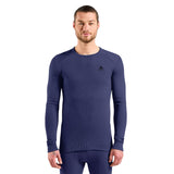 Odlo Men's Active Warm Baselayer Crew Neck Baselayer Skipper Blue / Small-Skipper Blue / Medium-Skipper Blue / Large-Skipper Blue / X-Large-Skipper Blue / XX-Large #- 53 Degrees North 