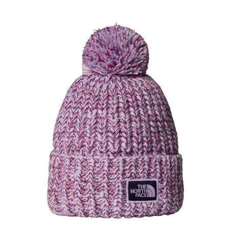 The North Face Cozy Chunky Cabin Beanie TNF Black/White Dune-Lite Lilac/Peak Purple #- 53 Degrees North 