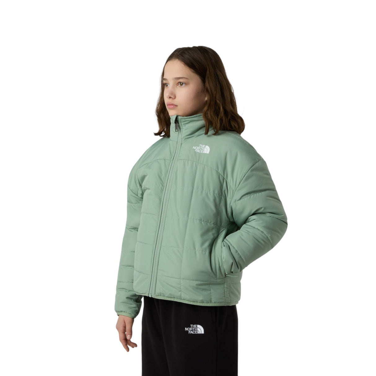 The North Face Girls' Reversible Shasta Full Zip Jacket Slate Moss / Age 5-6-Slate Moss / Age 7-8-Slate Moss / Age 9-10-Slate Moss / Age 11-12-Slate Moss / Age 14-16 #- 53 Degrees North 