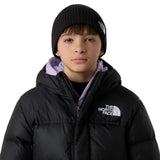 The North Face Kids' TNF Logo Box Cuffed Beanie Slate Moss-Meridian Blue/Nuptse Bear Patch-TNF Black #- 53 Degrees North 