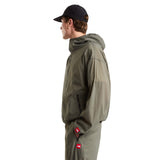 The North Face Men's TNF Red Box Packable Hooded Wind Jacket New Taupe Green / Small - 53 Degrees North
