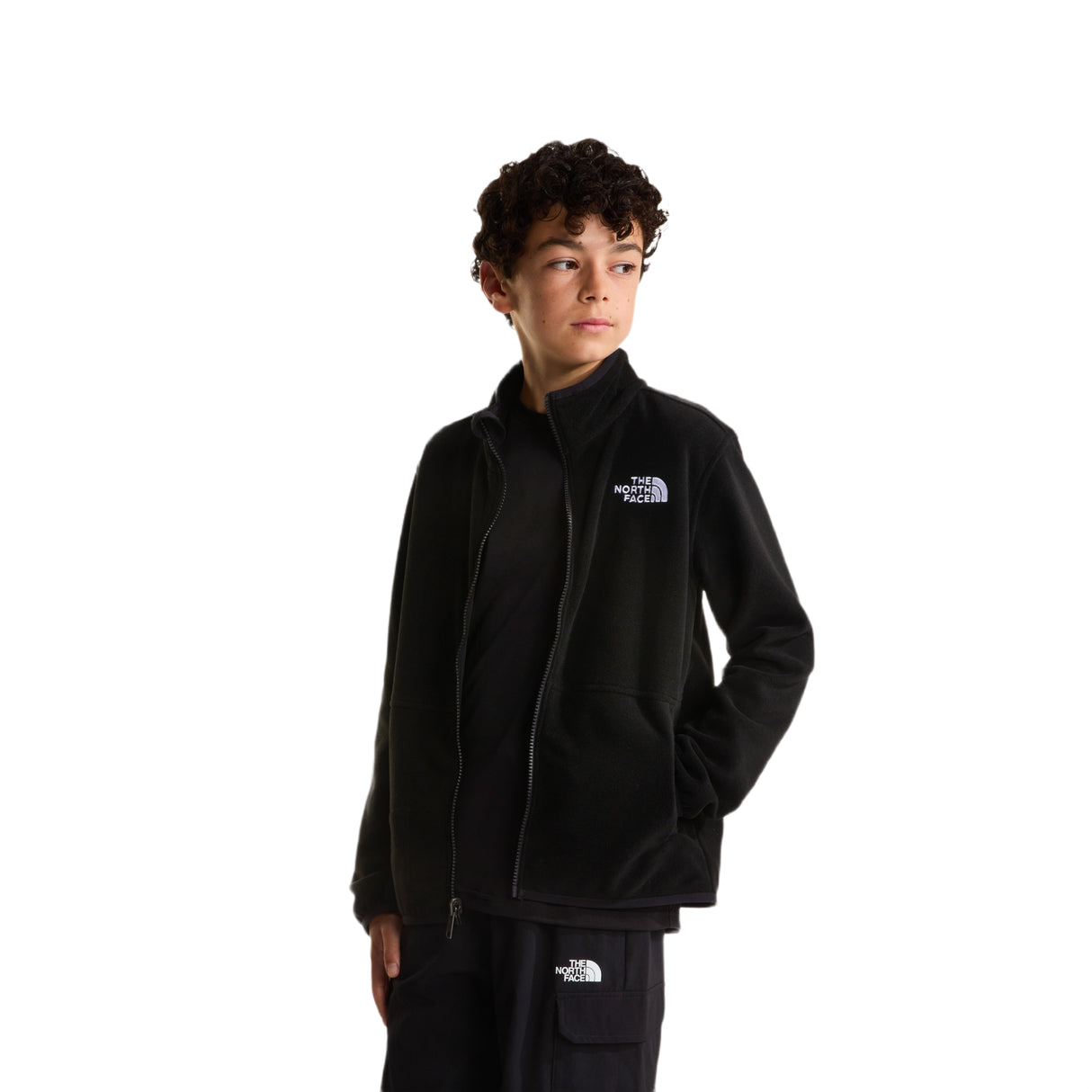 The North Face Teens' Glacier Zip-In-Compatible Fleece Jacket TNF Black / Age 7-8 - 53 Degrees North