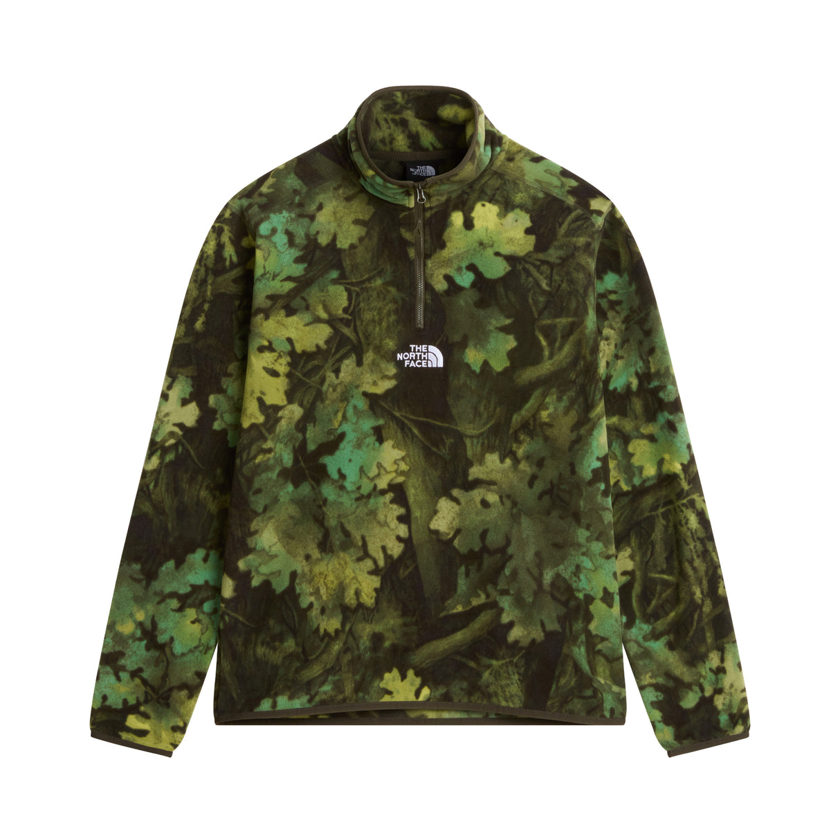 The North Face Men's Novelty Logo Glacier Printed 1/4-Zip Fleece New Taupe Green Yosemite / X Small - 53 Degrees North