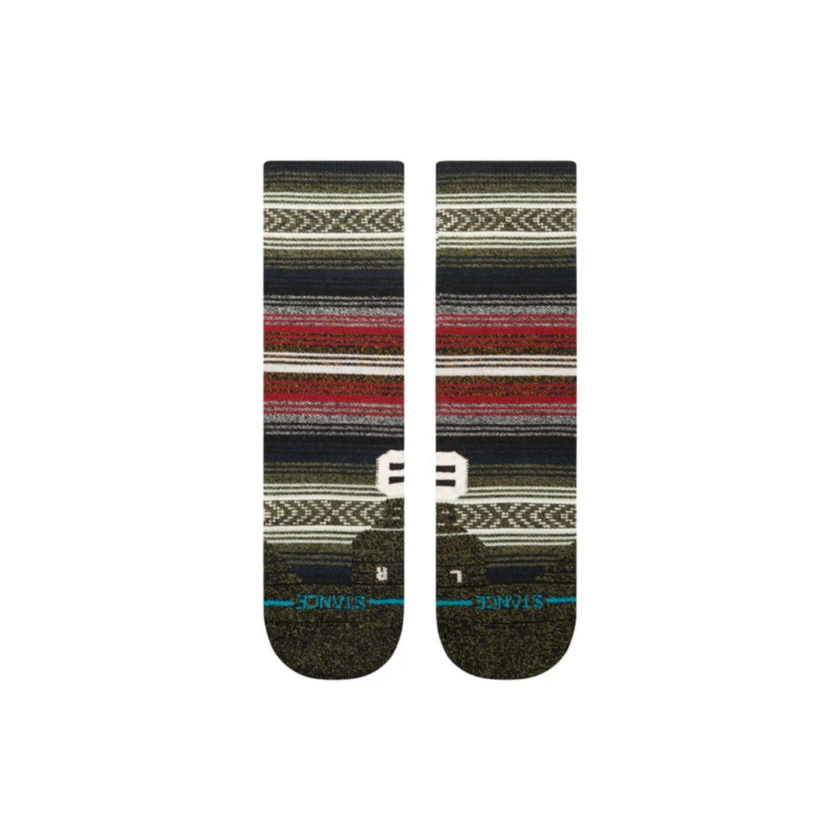 Stance Mid Wool Crew Socks Black / Medium (UK 5.5-8)-Black / Large (UK 8.5-11.5)-Black/Red / Medium (UK 5.5-8)-Black/Red / Large (UK 8.5-11.5)-Olive / Medium (UK 5.5-8) #- 53 Degrees North 