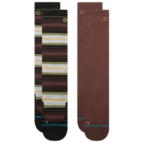 Stance Venture Ultralight Wool Snow Socks - 2 Pack Brown / Medium (UK 5.5-8)-Brown / Large (UK 8.5-11.5) #- 53 Degrees North 