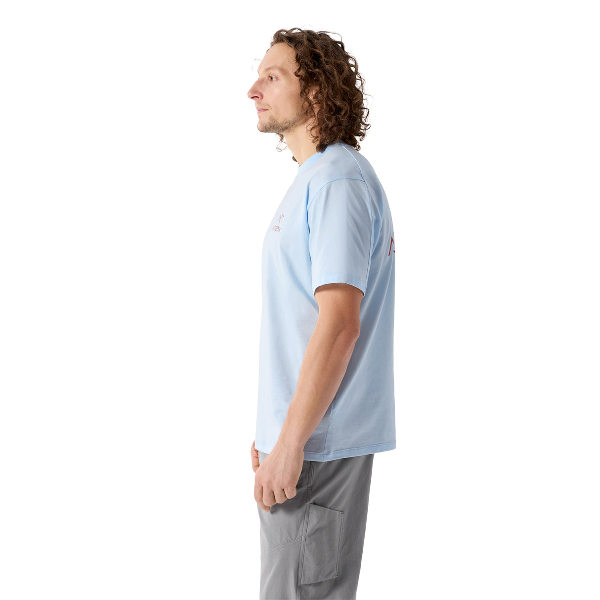 Arc'teryx Men's Kragg SL Cotton Bird Word T-Shirt Alpine Blue/Stone Red / Small-Alpine Blue/Stone Red / Medium-Alpine Blue/Stone Red / Large-Alpine Blue/Stone Red / X-Large-24K Black / Small - 53 Degrees North 