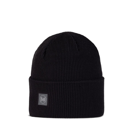 BUFF Crossknit Beanie Hat Solid Black-Solid Light Grey-Night Blue-Iris - 53 Degrees North 