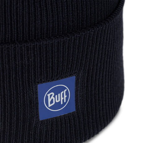 BUFF Crossknit Beanie Hat Solid Black-Solid Light Grey-Night Blue-Iris - 53 Degrees North 