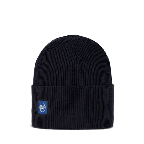 BUFF Crossknit Beanie Hat Solid Black-Solid Light Grey-Night Blue-Iris - 53 Degrees North 