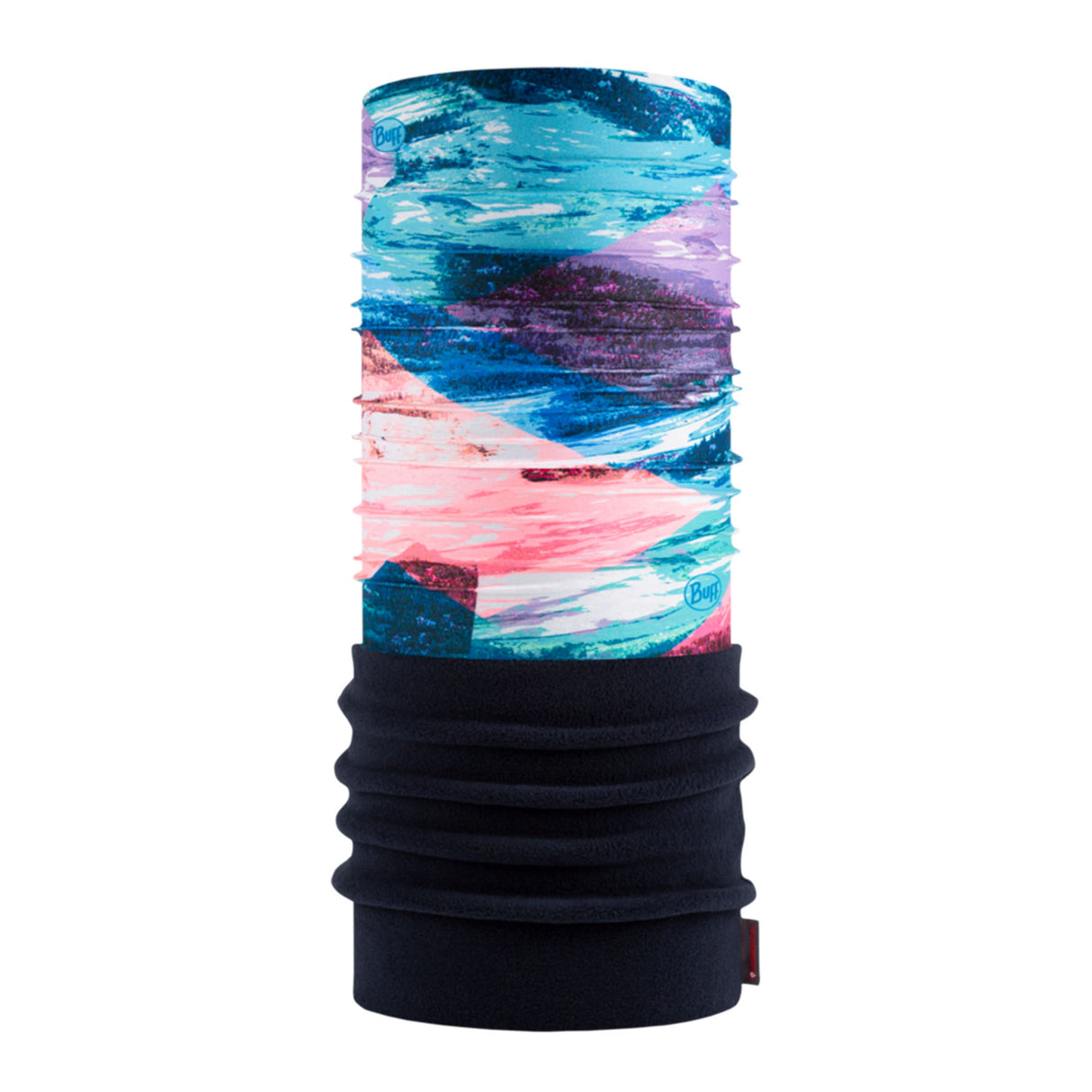 BUFF Kids' Polar Neck Gaiter Izzly Multi-Lalau Tulip Pink-Water-Damisar Multi-Chrysta Purple - 53 Degrees North 