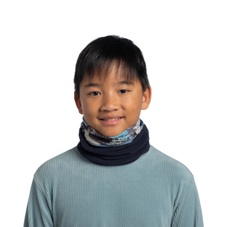 BUFF Kids' Polar Neck Gaiter Izzly Multi-Lalau Tulip Pink-Water-Damisar Multi-Chrysta Purple - 53 Degrees North 