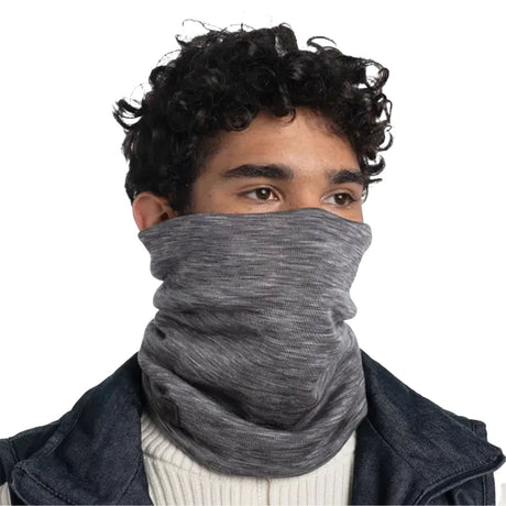 BUFF Merino Heavyweight Neck Warmer Solid Black - 53 Degrees North