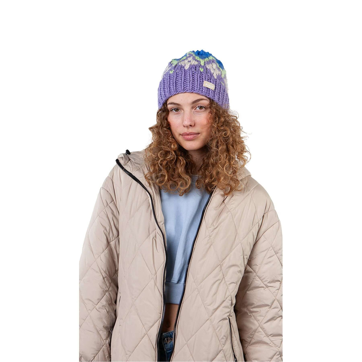 Barts Curley Beanie Pale Army-Violet-Berry-Beige - 53 Degrees North 