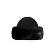 Barts Fur Cable Bandhat Black-White-Heather Brown - 53 Degrees North 