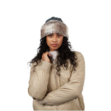 Barts Fur Cable Bandhat Black-White-Heather Brown - 53 Degrees North 