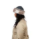 Barts Fur Cable Bandhat Black-White-Heather Brown - 53 Degrees North 