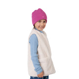 Barts Kids' Basic Fleece Beanie Fuchsia-Navy - 53 Degrees North 
