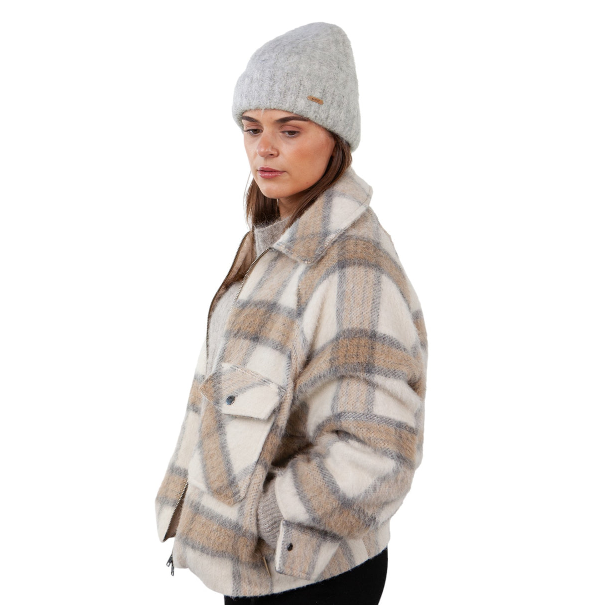 Barts Lillyana Alpaca Wool Beanie Heather Grey-Cobalt - 53 Degrees North 