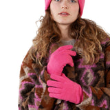 Barts Witzia Gloves Heather Grey-Light Brown-Hot Pink - 53 Degrees North 