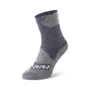 Sealskinz Bircham Waterproof All Weather Ankle Length Socks Navy Blue/Grey Marl / Small (UK 3-5)-Navy Blue/Grey Marl / Medium (UK 6-8)-Navy Blue/Grey Marl / Large (UK 9-11)-Navy Blue/Grey Marl / X-Large (UK 12-14) #- 53 Degrees North 